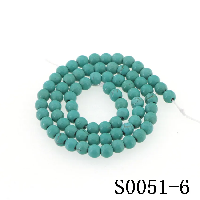 Модные круглые бусины из камня 4-14 мм синтетические бирюзы сделай сам аксессуары