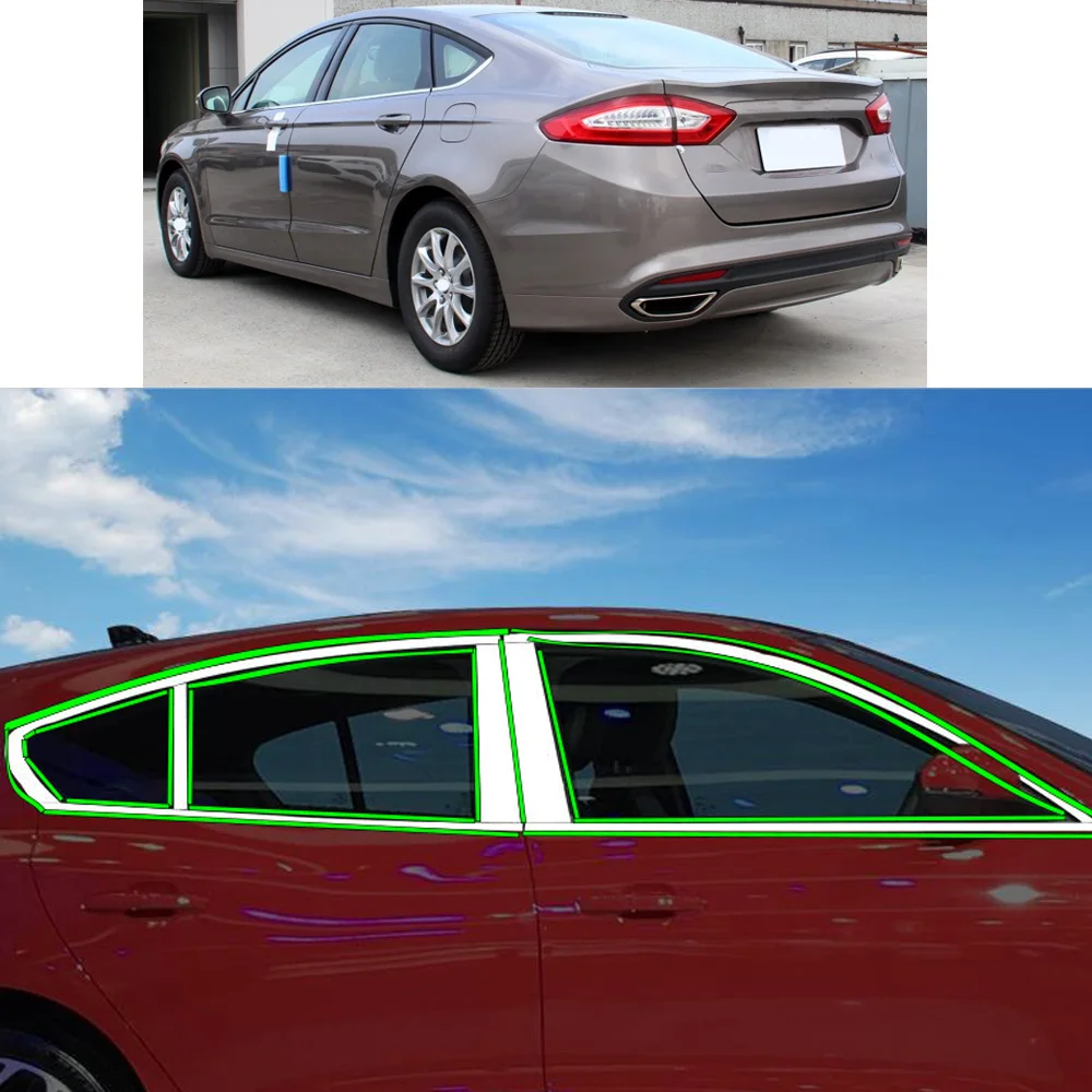

Car Stainless Steel Styling Sticker Garnish Pillar Window Middle Strip Trim Frame Hoods Parts For Ford Mondeo 2011-2013