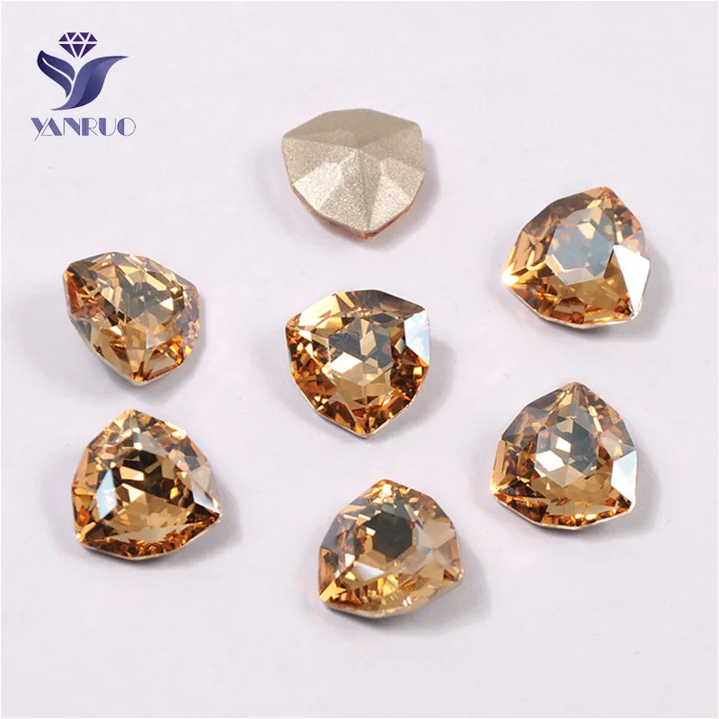 Golden Shadow Yanruo 4706 Trilliant Стеклянные Камни DIY Strass острый задний кристалл для нашивки Стразы все для шитья аксессуары - Цвет: Golden Shadow