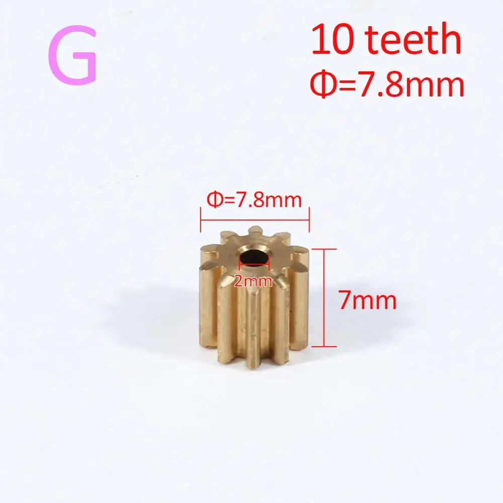 G AZGIANT 1PC 8/9/10/11/12 teeth copper car motor gear for FC280 260 130 140 motor international standard universal pinion brass - Цвет: G