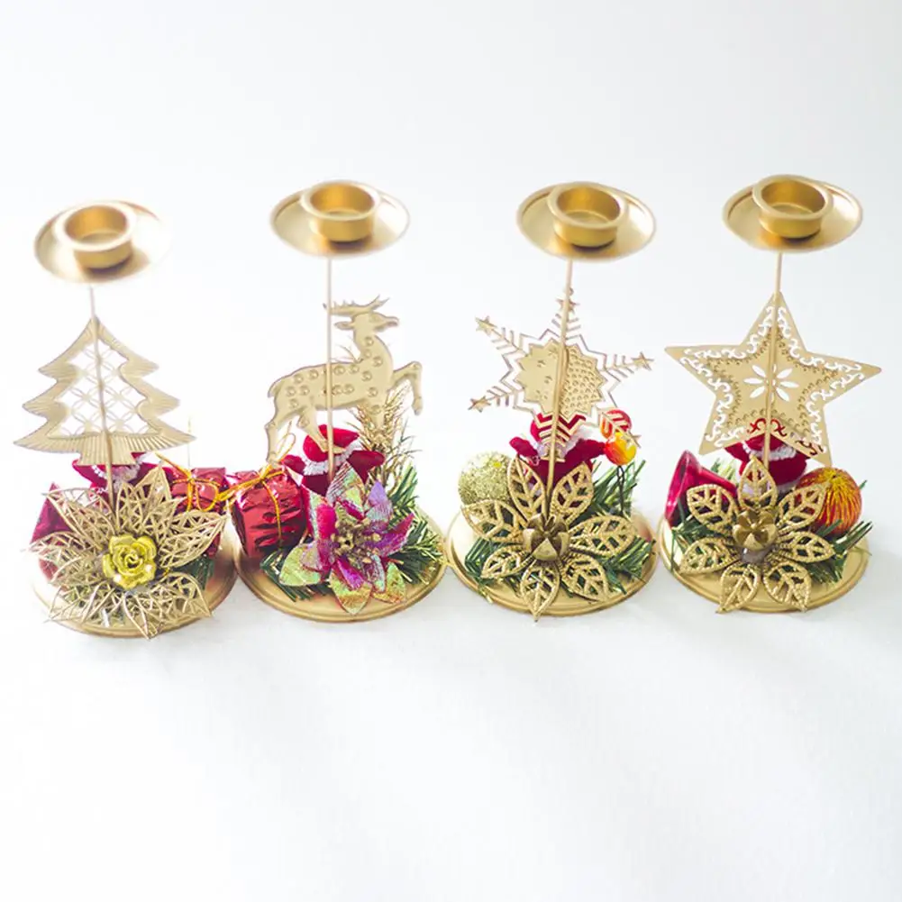 1 шт. Рождественская серия подсвечник из кованого железа золотой цвет