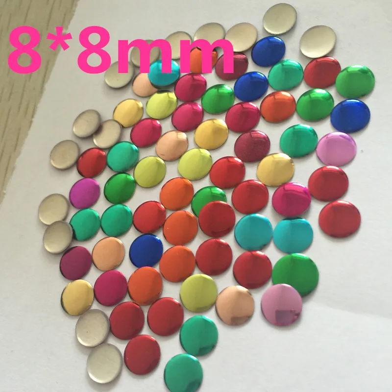 800 шт./лот 8*8 мм круглые красочные плоские металлические шпильки для утюга на
