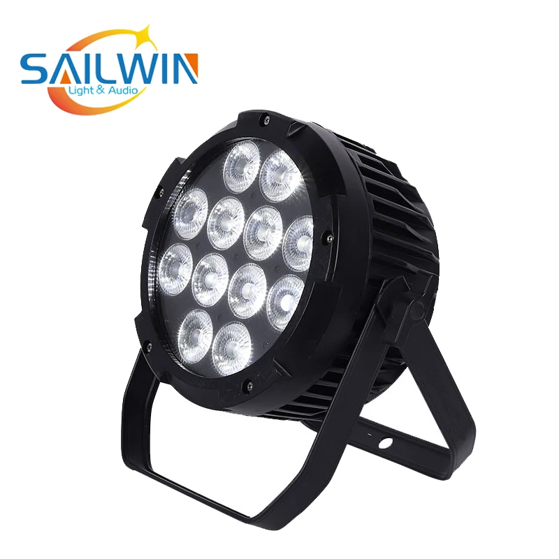 Фото 4X Лот совсем не вентилятор Алюминиевый беспроводной LED Par Can 12*18 Вт 6в1 RGBAW UV LED Par свет DMX сценический свет Par проектор с Powercon №1