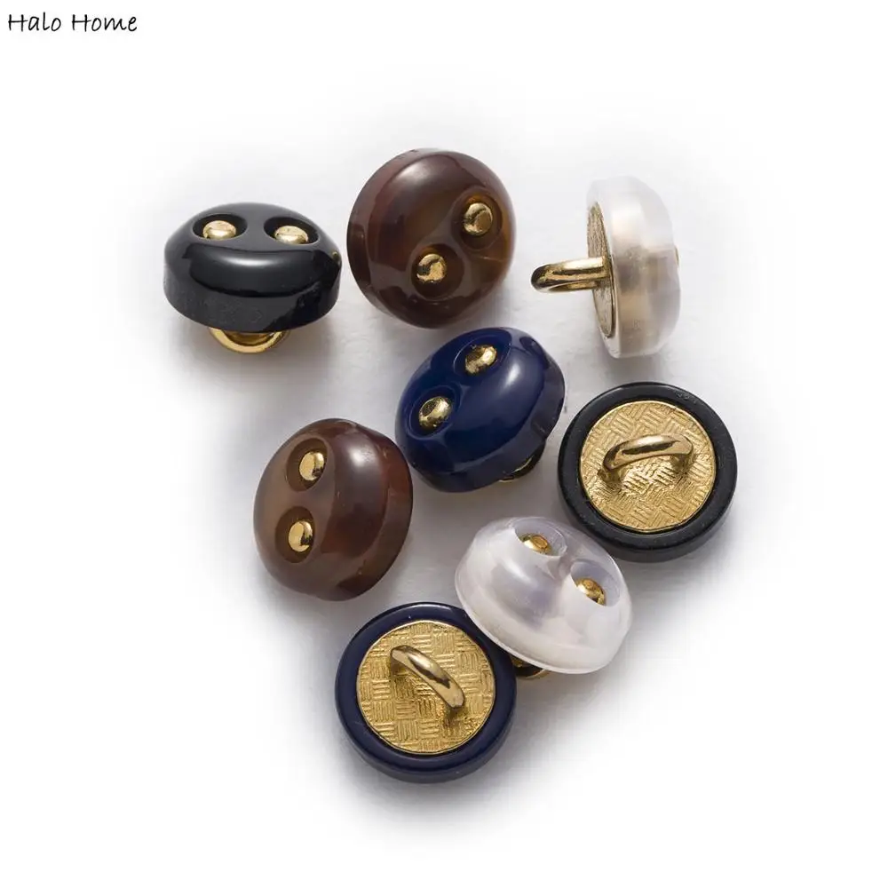 10 шт. со вставками в мелкий горошек Круглый Смола металлический синтез пуговицы