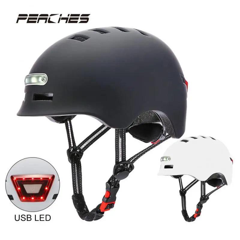 

Ultralight Bicycle Helmet MTB Road Bikes Helmets Integrally-mold LED Lighting Reflective EPS+PC Cycling Helmet Casco Ciclismo