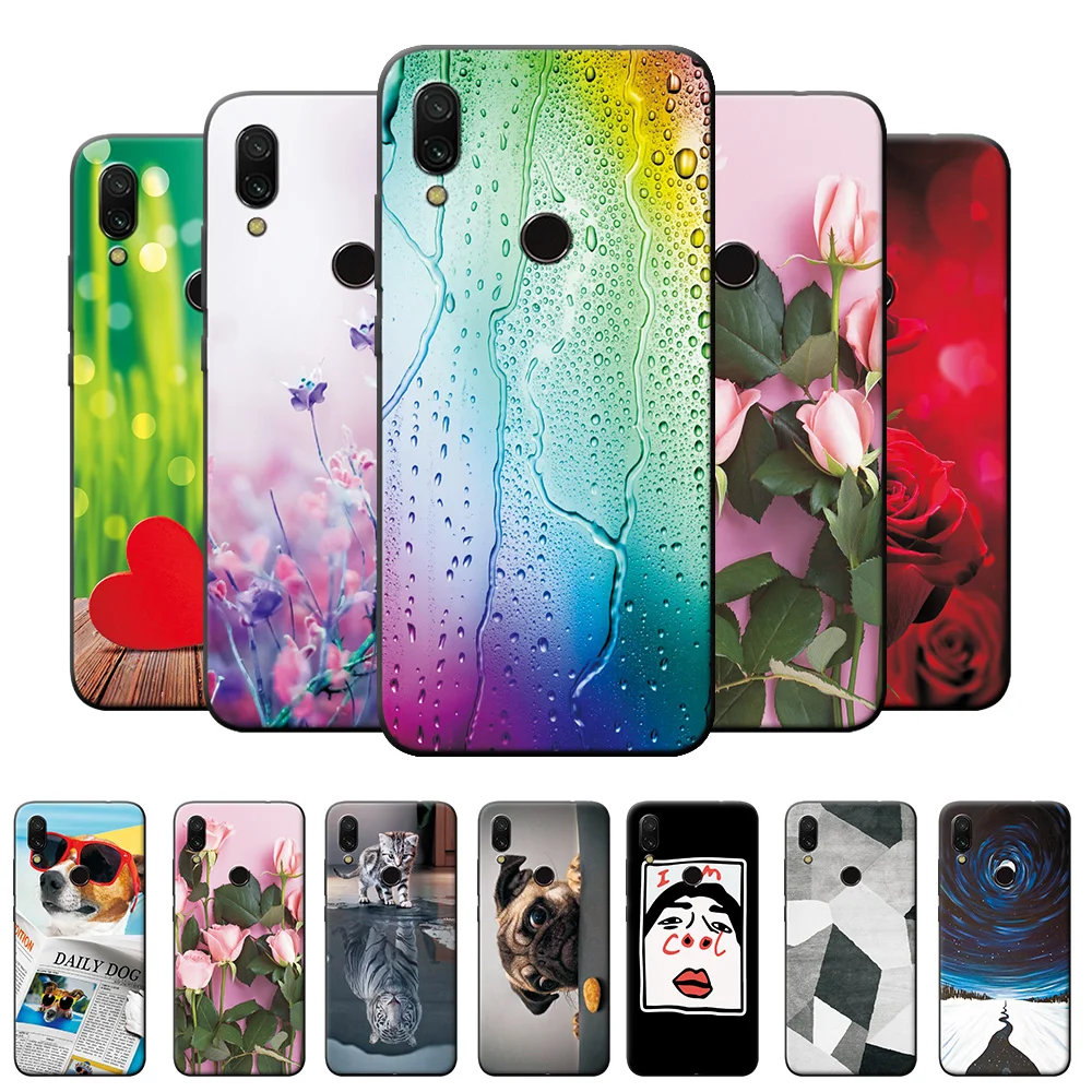 Чехол для Xiaomi Redmi Note 7 силиконовый чехол с изображением милого кота задняя крышка