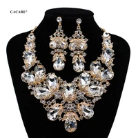 luxury jewelry sets women party 2021 cheap big dubai jewelry set gold colorful drop earrings necklace set f1084 statement cacare