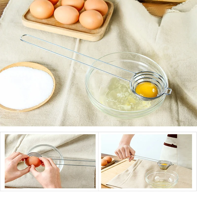 

5PCS Food Grade Stainless Steel Egg Separator White Yolk Filter Kitchen Baking Tools Supplies For Home