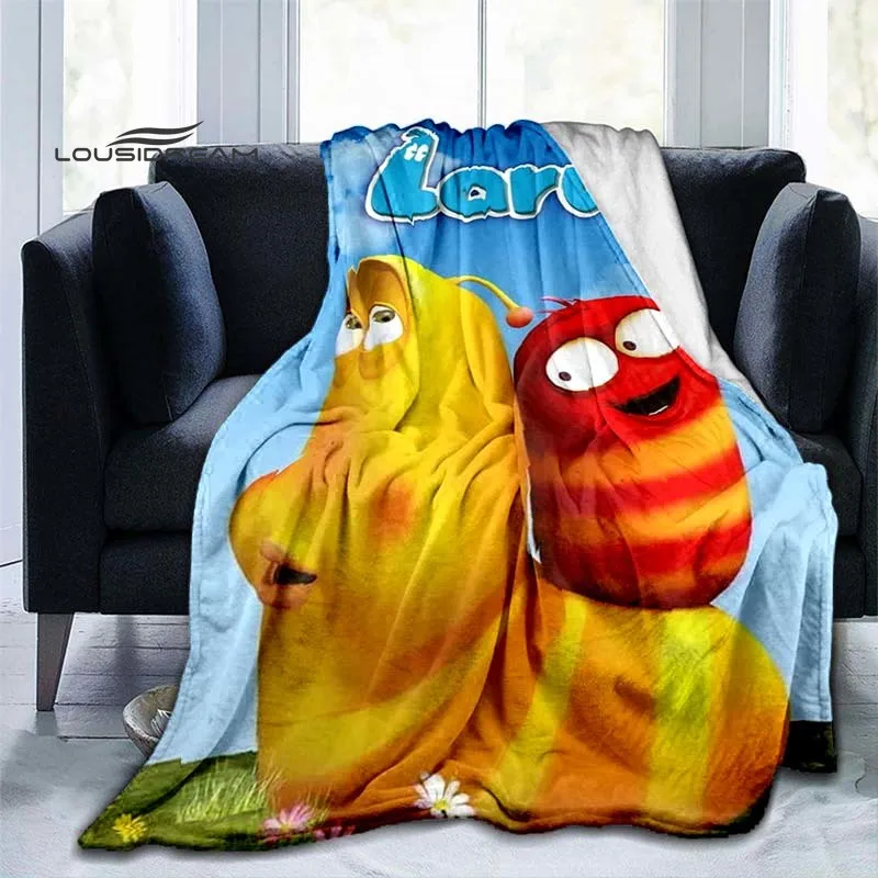 Мультяшное одеяло LARVA модное милое детское фланелевое мягкое 3D покрывало диван