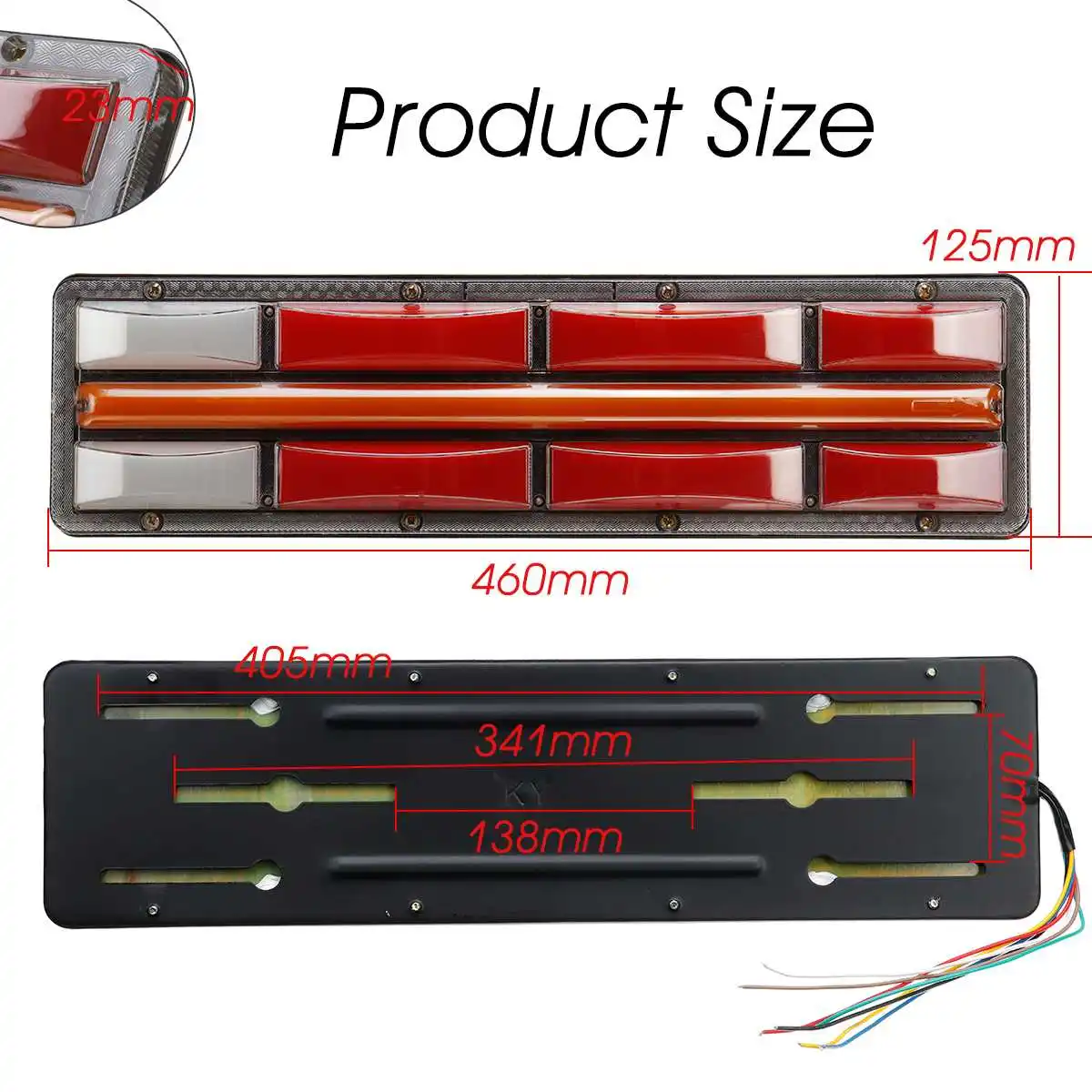

2pcs 24V Dynamic Car Truck Tail Light Brake Light Turn Signal Lamp Rear Reverse Lamp For Trailer Lorry Bus Caravans Boat Campers