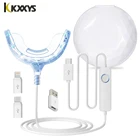 Умный светодиодный набор для отбеливания зубов с таймером, с сотовым телефоном Android и IOS, с отбеливающим гелем для зубов