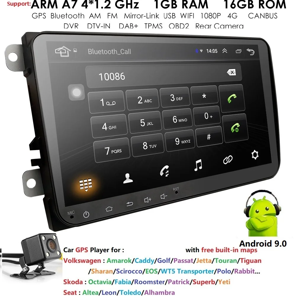 2 Din " Android автомобильный gps-навигатор для VW Passat Golf MK5 MK6 Jetta POLO Touran Seat CANBUS wifi Mirror Link Autoradio CAM dab