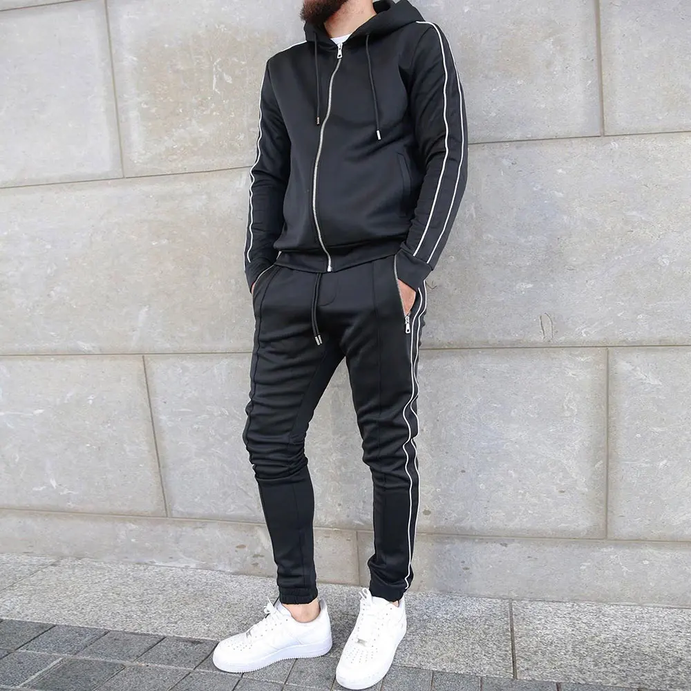 

New Mens Tracksuits Men Sets Zipper Polyester Breathable Sweatshirt Sweatpants Tracksuit Men Sport Fitness Men's Clothing