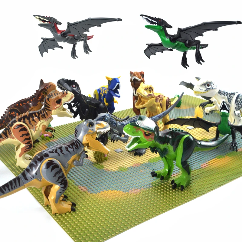 

Jurassic World Dinosaurs Figures Building Blocks Tyrannosaurus Rex I-Rex Pterosaur Tyrannosaurus Assemble Bricks Toy Dinosuar