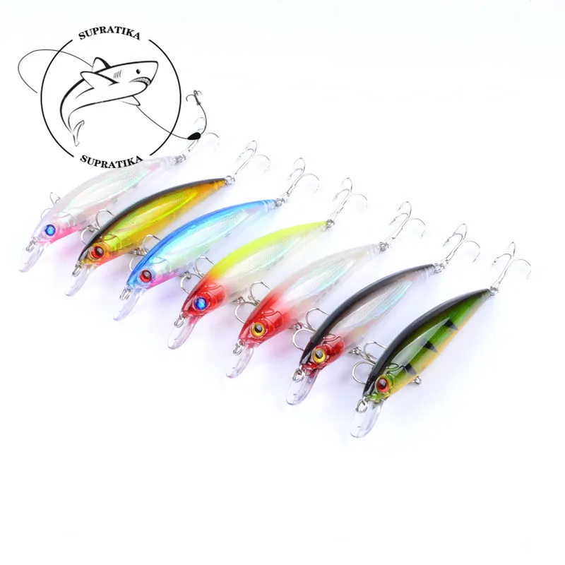 

7 шт./лот 11 см/13,4 г плавающие приманки в виде гольяна для морской рыбалки с объемными глазами кренкбейт искусственные жесткие лазерные прима...