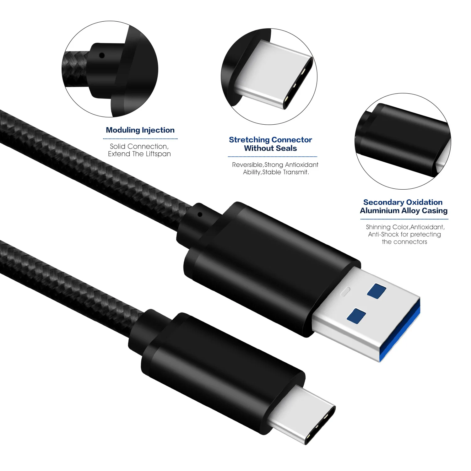 Фото Премиум USB C 3 м 2 USB3.1 Gen1 кабель к A Для Samsung Note9 Huawei P20 поддержка 60 Вт 3A QC 0 зарядка Премиум USB C 3 м 2 USB3.1 Gen1 кабель к A Для Samsung Note9 Huawei P20 поддержка 60 Вт 3A QC 0 зарядка