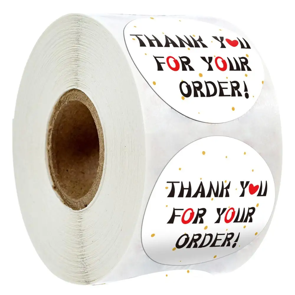 500 шт./рулон спасибо вам за ваш заказ Стикеры для заклеивания конвертов этикетки 1