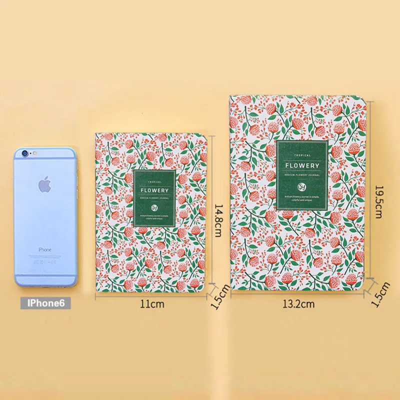 

Retro Flower Journal Notebook Monthly Weekly Planner Agenda Schedule Organizer Kawaii Stationary Office School Supplies 2021
