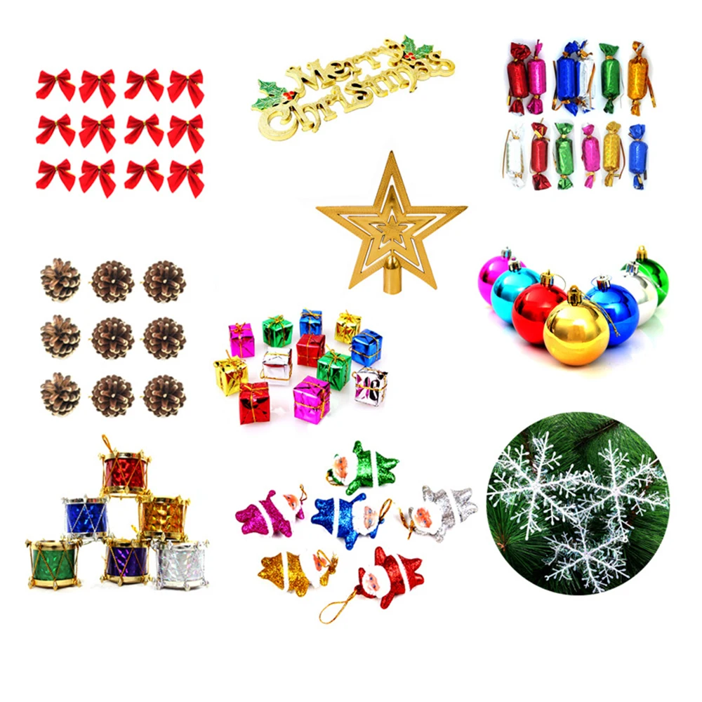 74 шт./компл. рождественские украшения подарков елки деревянные Подвески Декор