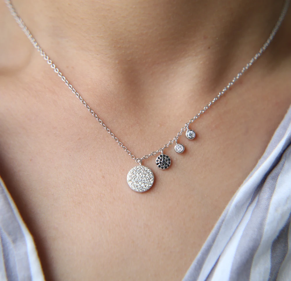 2021 Последняя мода сладкая Радуга пончик кулон ожерелье для женщин 925 серебро