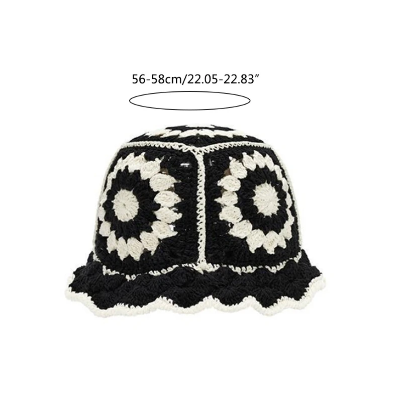 

50LD Hand-Knitted Hats with Multiple Color Options Fisherman hat Girl Summer Hollowing Out Female Elegant