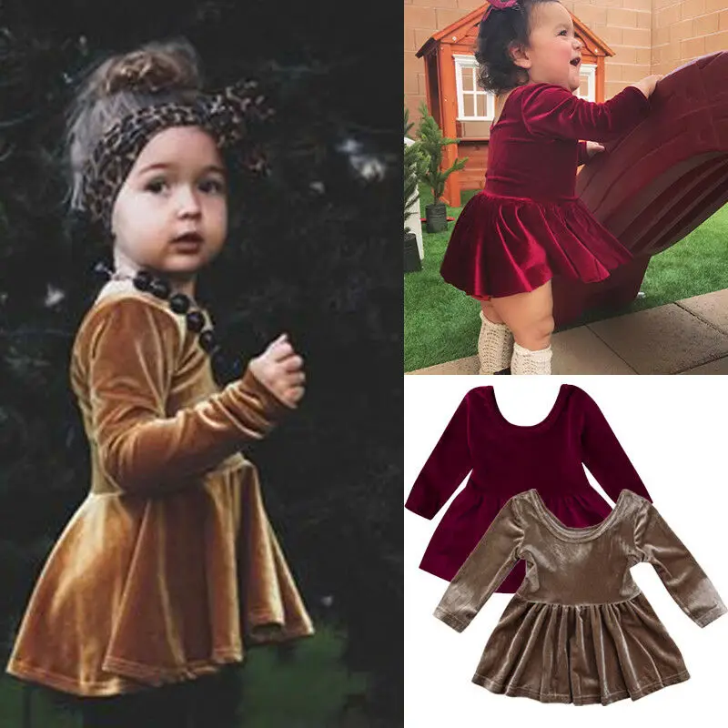 Коллекция 2020 года новое модное платье для новорожденных бархатное принцессы с