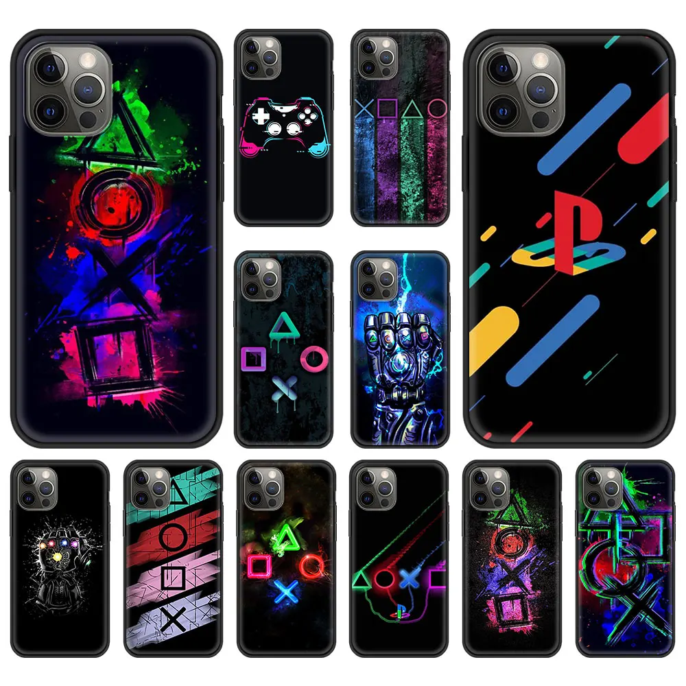 

ps5 Hot game P-PlayStation Luxury Phone Case For iPhone 13 12 11 Pro MAX XR X SE XS 7 8 Plus Soft Silicone Black Matte Cover