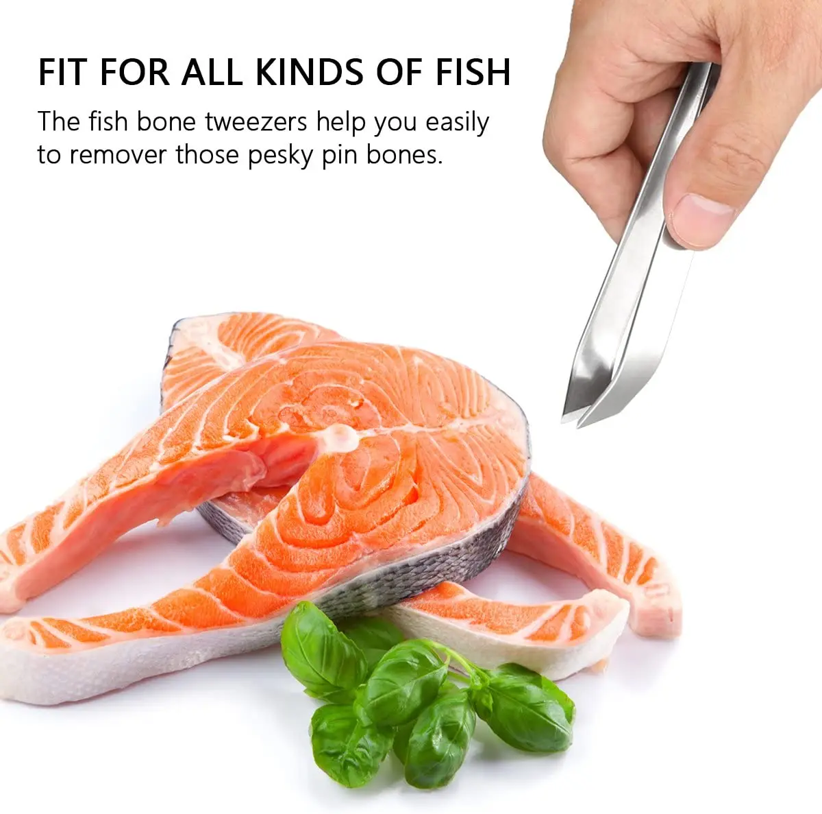 

Stainless Steel Fish Bone Tweezers Pincer Clip Puller Remover Tongs Fish Bone Plucking Clamp Kitchen Gadgets Seafood Tools 12CM