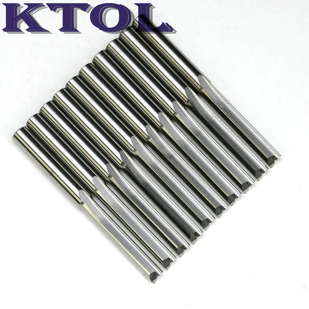 4 мм 2 Флейта концевая фреза прямой фрезы гравировальные Фрезы 10 шт. карбид