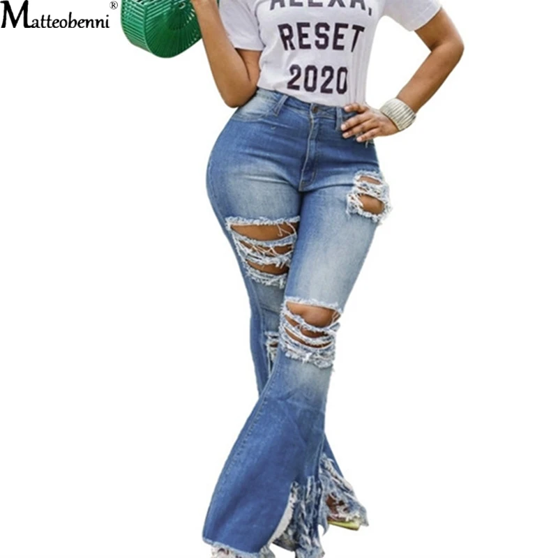 

Джинсы-клеш Женские, с высокой талией, с кисточками, в стиле пэтчворк в форме колокола, джинсовые штаны из денима