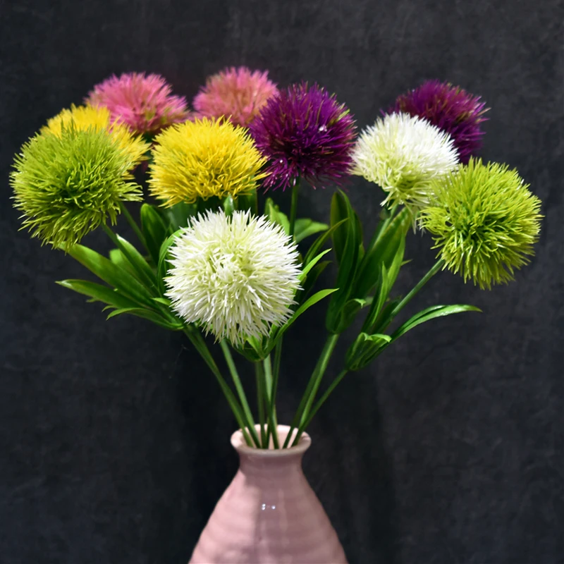 

1pcs Dandelion Flower Ball Simulation Bouquets Artificial Flower Wall Fake Flower Home Decoration Wedding Holding Flower