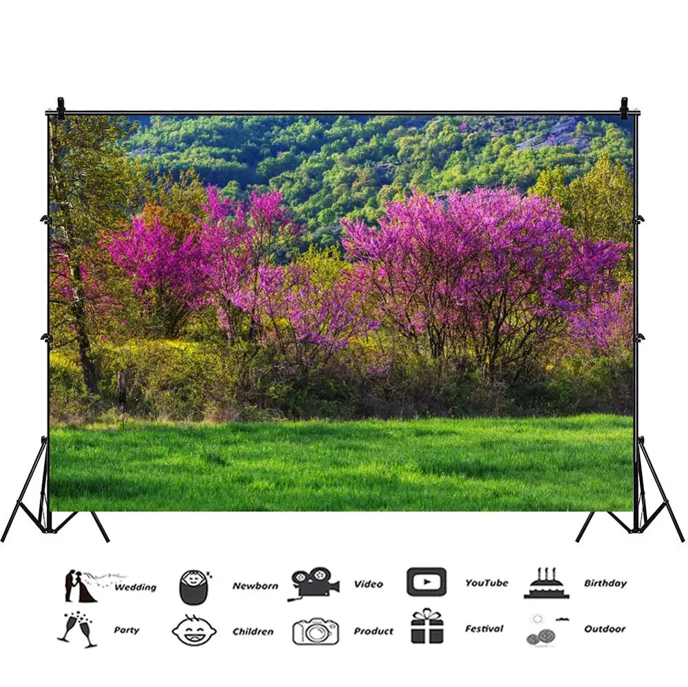 Зеленый фон Laeacco для фотографии травы, цветов и парковых пейзажей, естественный фон для фотосессий в студии.