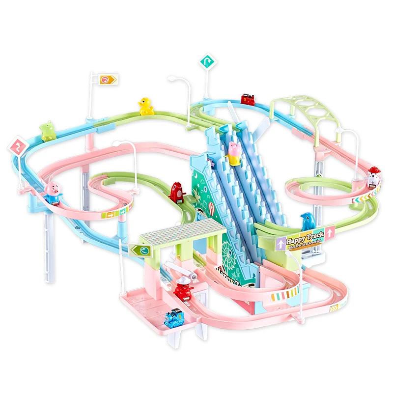 Piggy Track автомобили светодиодный свет Игрушечные Грузовики Автомобили