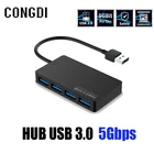 Разветвитель с 4 портами для ноутбука MacBook Air M1 Pro, USB 3,0, высокоскоростной внешний разветвитель, компьютерные аксессуары