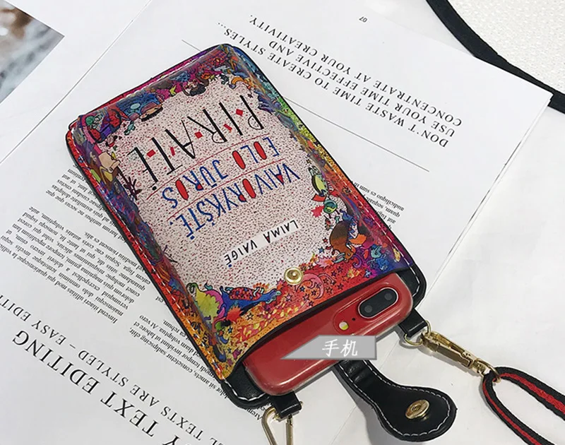 

Women Fashion 3D Printing Phone Bag Mini Coin Purse Girls Cute Crossbody Shoulder Bag with Detachable Shoulder Strap