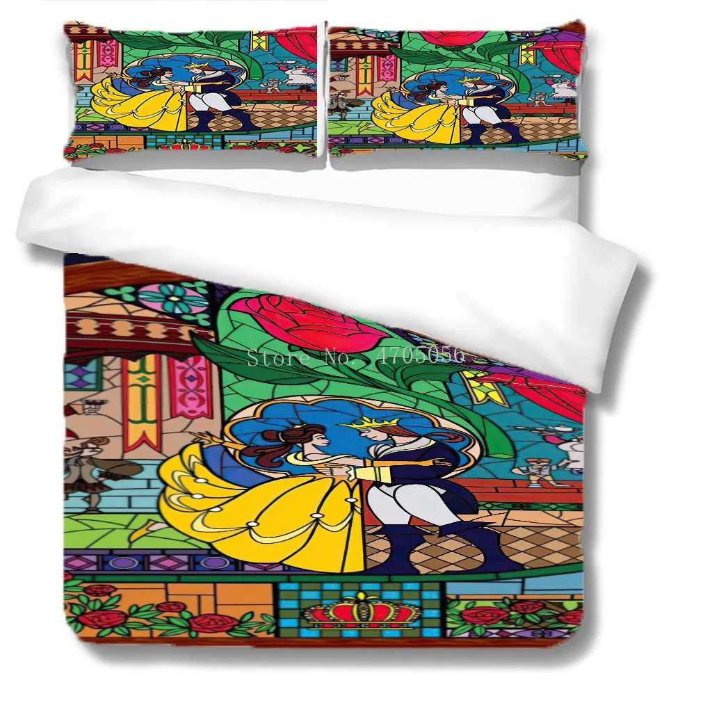 Набор постельного белья с рисунком принца Диснея и принцессы пододеяльник 3D