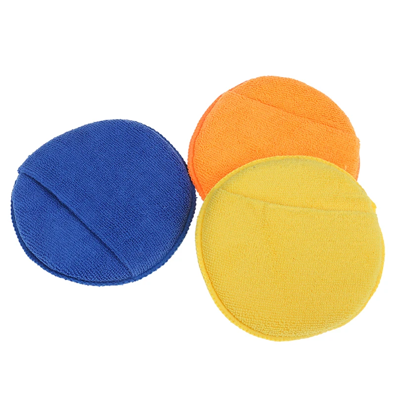 

5pcs Round Car Care Microfiber Pocket Sponge,Car Detailing Hand Polishing Pad,Auto Wax Applicator Pad