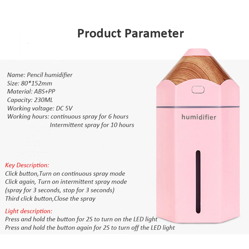 230 мл ультразвуковой домашний увлажнитель воздуха автомобильный освежитель