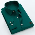 Вышитые рубашки больших размеров 6XL из 100% хлопка, мужская рубашка с длинным рукавом, удобная тонкая мужская классическая рубашка 5XL размера плюс, высокое качество, дешево