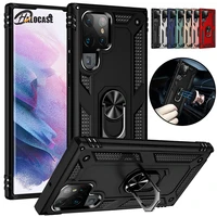 heavy duty hard armorcase for samsung galaxy s22 s21 s20 plus ultra a13 a12 a32 a52 a72 with magnetic car ring kickstand cover