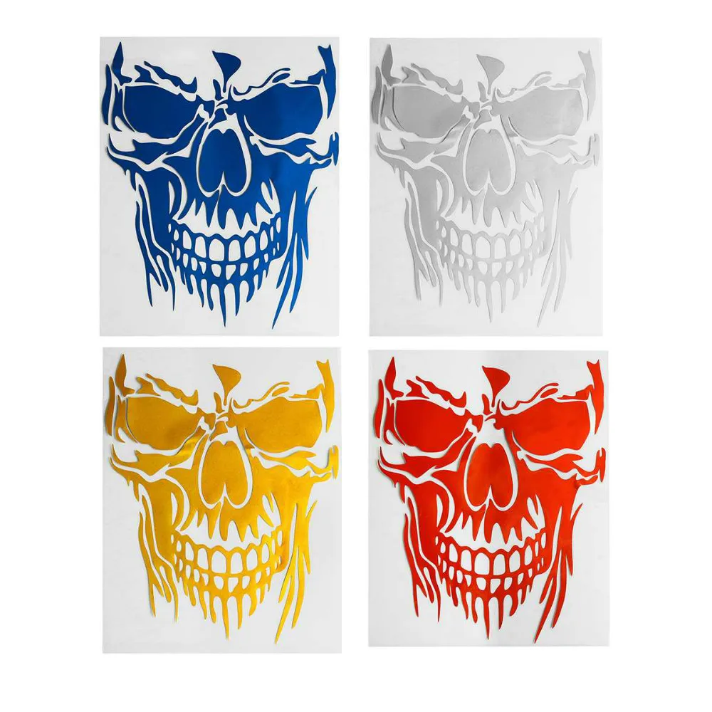 

Reflective Skull Car Stickers Large Size Sticker Car Decoration Sticker Door Window Waterproof Sunscreen Vinyl Decal,28cm*22cm