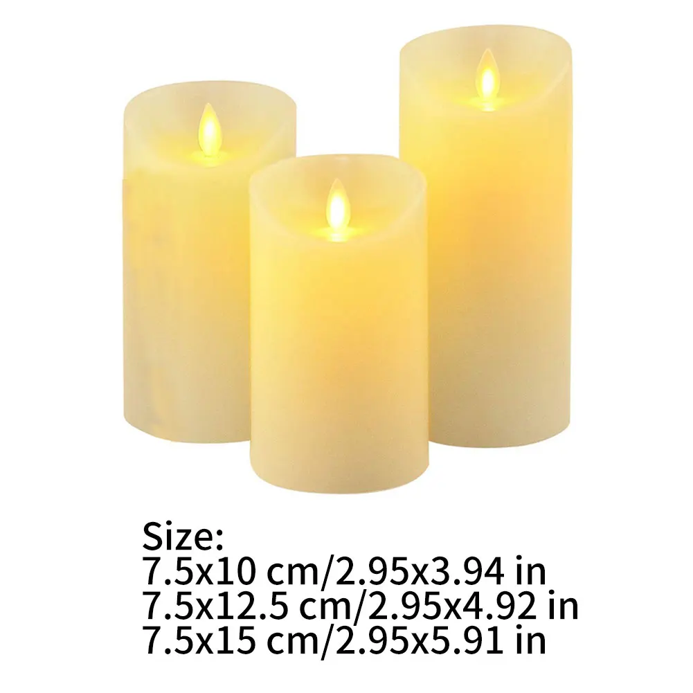 

3pcs LED CandleLED Flameless Candle Light Remote Flickering Candle Battery Powered For Home Wedding Birthday Party Decoration