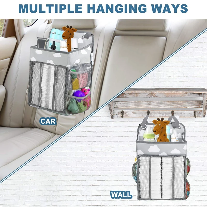 

2 Pcs Diaper Caddy Hanging Diaper Caddy Organizer, for Baby Girl Boy Crib Changing Table Baby Shower Gifts Bedside