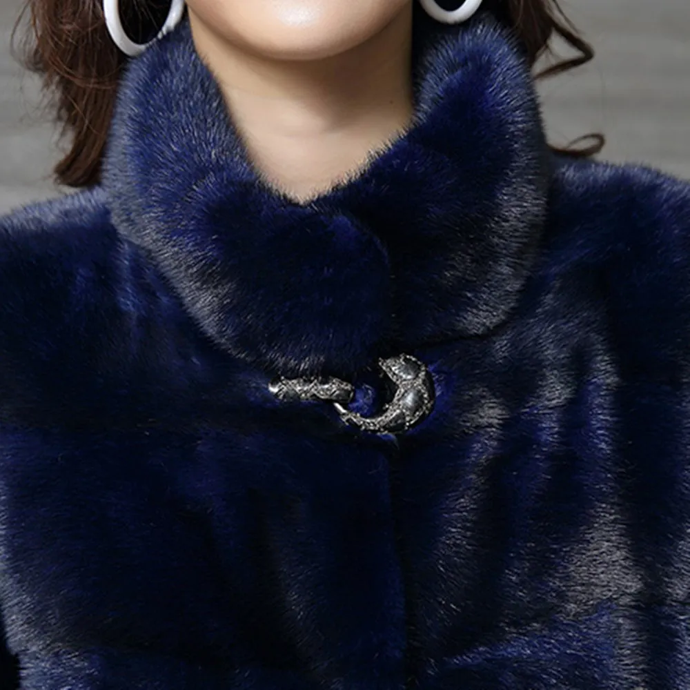 

Winter 2020 New High-Quality Mid-Length Mink Fur Coat Women's Clothing