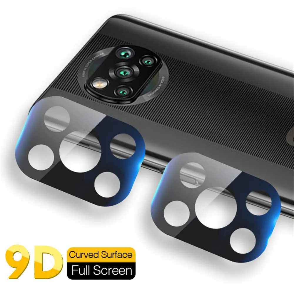 2 шт., изогнутый чехол для камеры заднего вида 9D для Xiaomi Poco X3 Pro Mi Pocophone Poko Poxo M F X 3 NFC