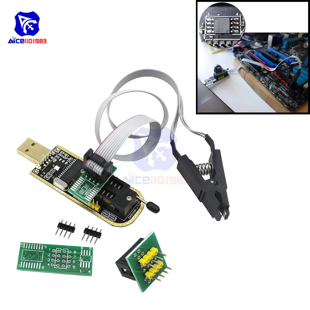 Зажим для проверки ИС diymore SOIC8 SOP8 EEPROM 93CXX / 25CXX 24CXX WCH341A 24 25 серия флеш-BIOS