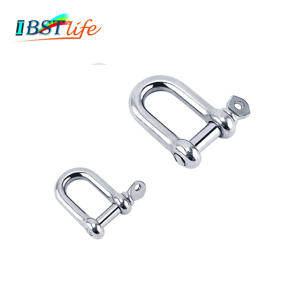 

Stainless Steel 316 Staples Carabiner D Bow Shackle Clasp For Key Ring Keychain Hook Screw Joint Connector Buckle Boat Marine