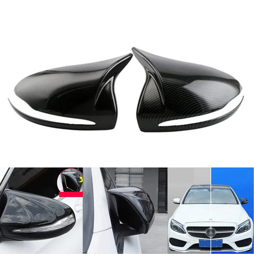 

Carbon Horn Rearview Mirror Housing Bull Horn Reversing Rear View Mirror Shell For Mercedes-Benz New C/ E-Class GLC/GLB