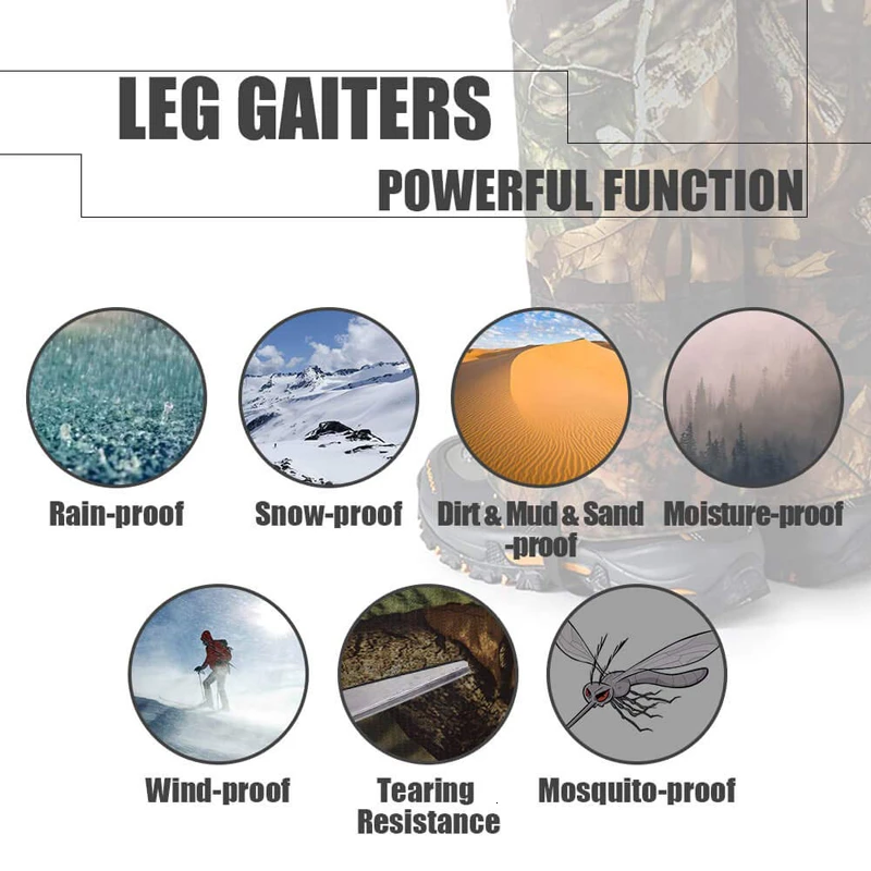 Камуфляжные гетры для отдыха на открытом воздухе кемпинга походов снежное