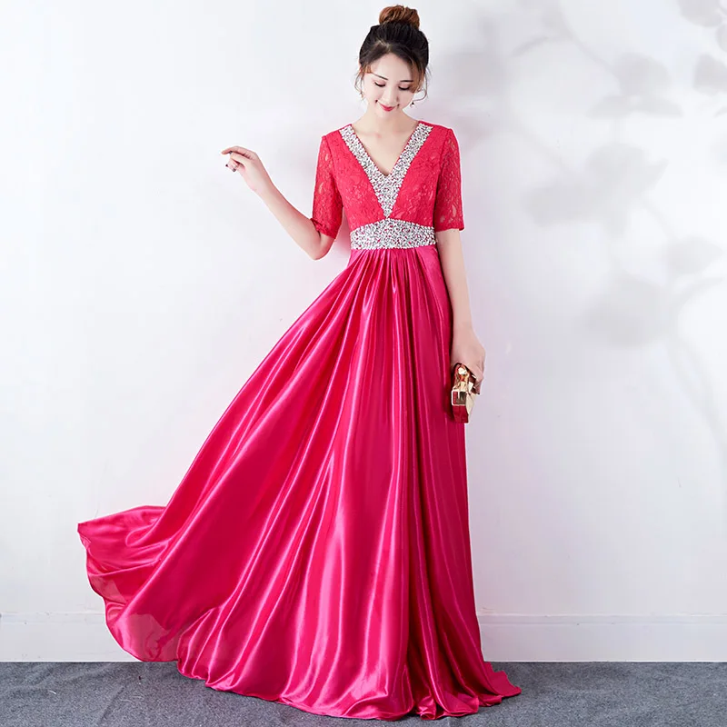 

Женское вечернее платье в пол, элегантное ТРАПЕЦИЕВИДНОЕ ПЛАТЬЕ С Глубоким V-образным вырезом, с цветочным принтом, с блестками, A1339, складка ...